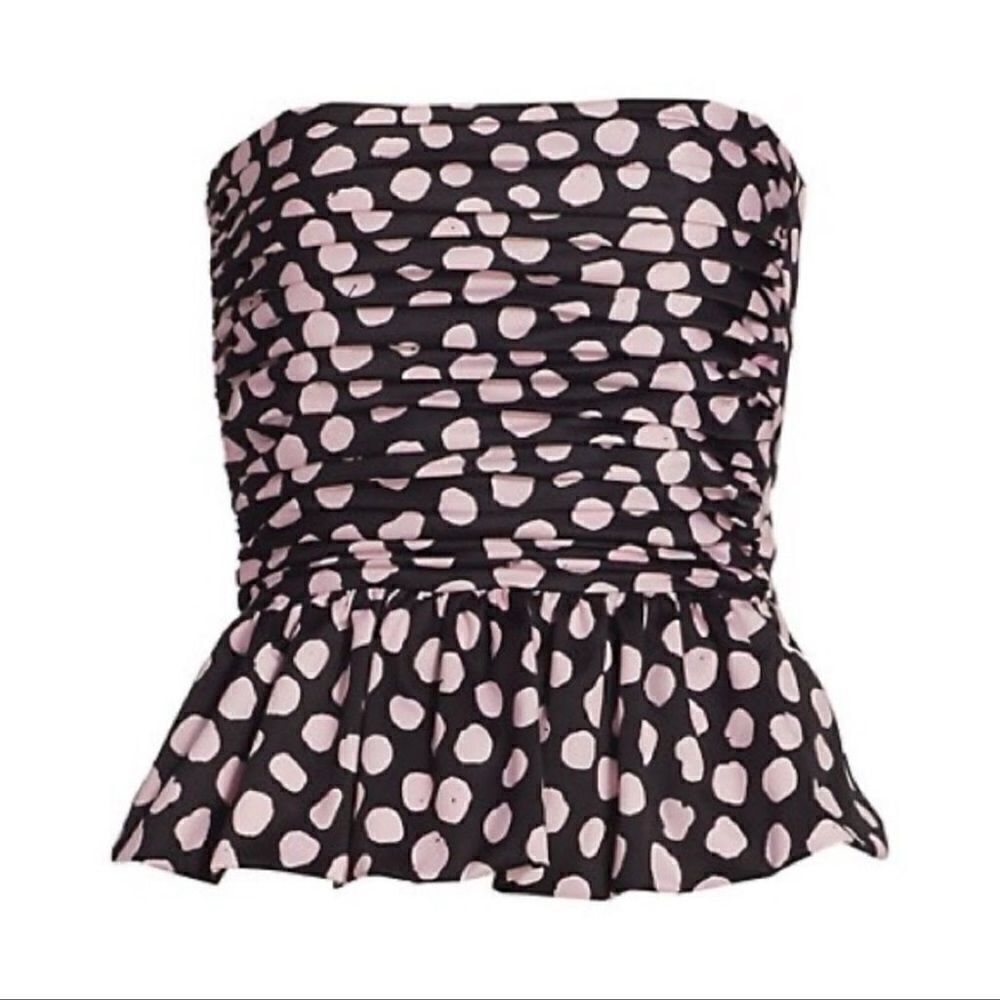 Tanya Taylor polka dot strapless top